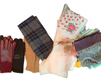 436 - Group Lot of Hankies & Gloves