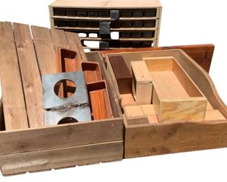 104 - Lot of Wood Boxes and Organizers