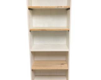 586 - Tall Wooden White Shelf - 74 x 24 x 12