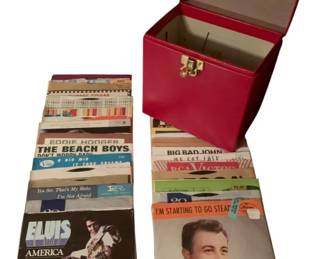 240 - Assorted 45 RPM's w/ Box