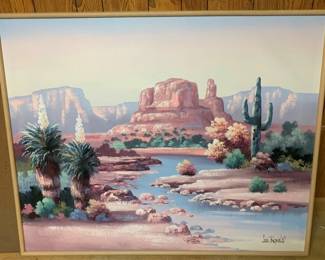589 - Framed Painted Canvas by Lee Reynolds - 42 x 51