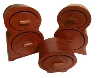 366 - Wooden Unique Jewelry Boxes - 9 x 7 x 4