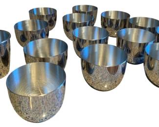 182 - Lot of Jefferson Kirk Stieff Pewter Cups - 14 Pc (Description): 3 Inches