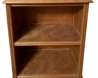 226 - Handcrafted 1985 Oak 2 Tier Table w/ Gallery (Description): 34 x 23.5 x 13.25