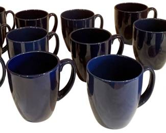 198 - Corelle Stoneware Blue Coffee Mugs - 4 Inches
