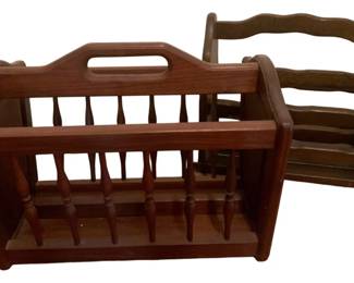 303 - 2 Wooden Magazine Racks - 16 x 18.5 x 12