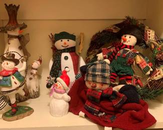 394 - Group Lot of Assorted Snowman Items