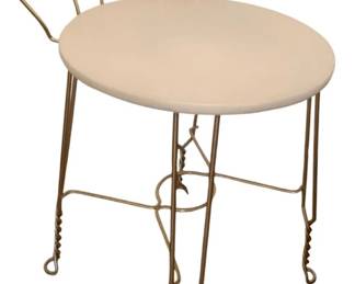 298 - Metal Vanity Stool - 24 x 13 x 14