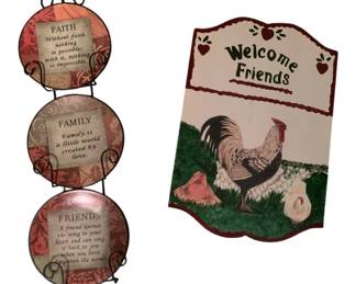 463 - Group of Wall Decor Plate Hanging & Plaque