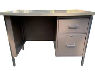 44 - Metal Desk w/ 2 Drawers - 29.5 x 40 x 24