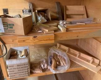 566 - 2 Shelf Lots of Assorted Wood Pieces