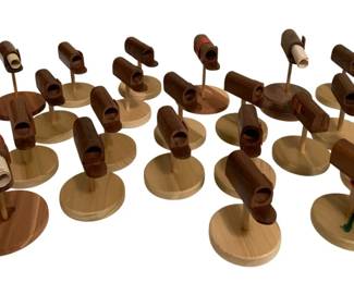 374 - Wooden Handmade 21 Tiny Mailboxes - 4" Tall