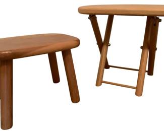 311 - 2 Wooden Stools - 13 Inches