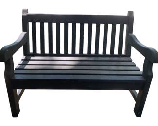 109 - Black Wood Bench - 35 x 47 x 27