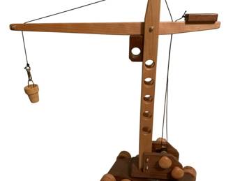 360 - Handmade Wooden Crane - 25 x 23 x 7.5