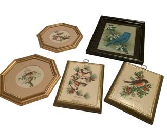 344 - Group Lot of Assorted Bird Framed Pictures (Description): 12 x 9.5