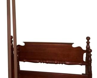 432 - Mahogany Full Bed w/ Mattress & Boxsprings (Description): 41 x 61 x 82