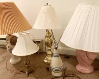 326 - 5 Lamps (Description): Tallest is 28 inches. Used as is electric/electronic/mechanical item. No guarantee all components, untested.