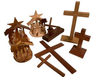 375 - Wooden Handmade Assorted Religous Items