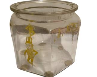 381 - Vintage Planters Jar - 8 x 8 (Description): Missing Lid