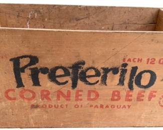 101 - Preferilo Corn Beef Crate From Paraguay (Description): 7.5 x 15 x 7