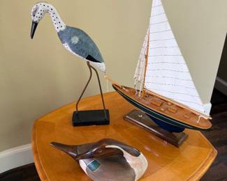 Decorative items bird, duck, boat