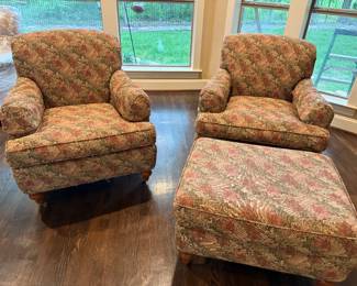 Living room chairs(2) and matching ottoman