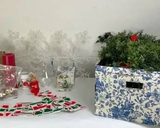 Christmas Holiday Dcor  Seasonal Greenery with Snowflakes and Decorative Accents
