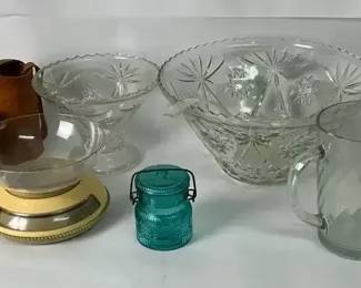 Cut Glass Bowls, Vintage Kitchen Scale  Decorative Glassware