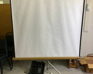 Projection Screen with Projector and Carry Case