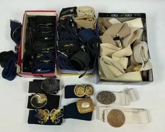 Fashion Belt Collection  Stretch Belts w Decorative Buckles