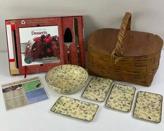 Longaberger Basket, Dessert Gift Set  Floral Kitchen Pieces