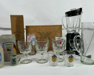 Vintage Barware  Breweriana Beer Steins, Michelob Glasses, Blender  More