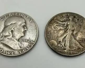 Pair of U.S. Silver Half Dollar Coins