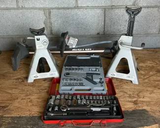 Automotive Tools, Jack Stands  Socket Set Grouping