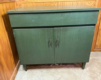 Painted Bar Cabinet with LiftTop  Bottle Storage
