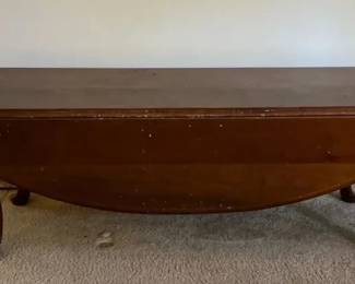 Wood DropLeaf Coffee Table with Queen Anne Style Legs
