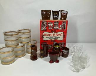 Vintage Whatll Ya Have Novelty Bar Jiggers  Glassware Collection