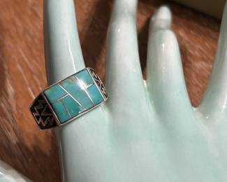 signed turquoise and sterling ring