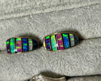 opal sterling hoops