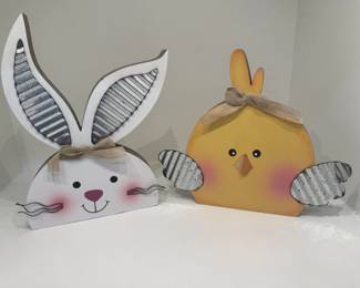Wooden Bunny and Chick
