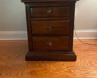 Vintage Wooden Nightstand with Three Drawers