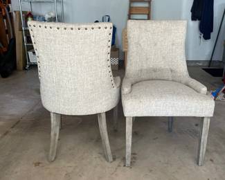 Upholstered Dining Chairs with Nailhead Trim