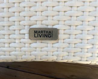 Martha Stewart Living Wicker Swivel Chairs and Ottoman Set