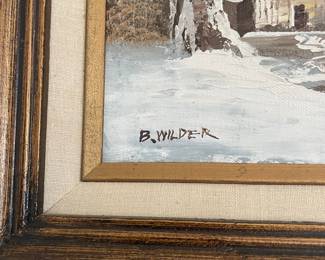Winter Landscape Painting by B. Wilder