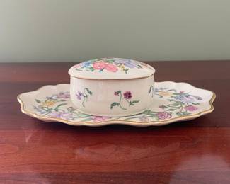 Minton Haddon Hall Floral Decorative Trinket Box and Tray