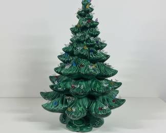 Vintage Atlantic Mold Ceramic Christmas Tree with Lights