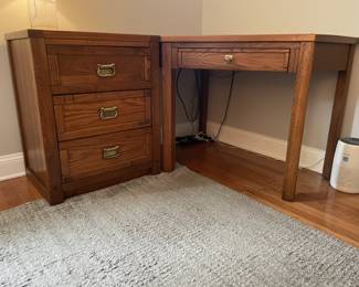 Vintage Oak L-Shaped Desk by Young Hinkle