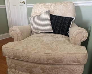 Vintage Damask Upholstered Armchair