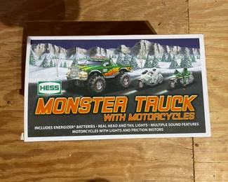 2007 Hess Monster Truck with Motorcycles Toy